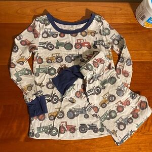 Caden Lane Kids Tractor Pajama Set - Multicolor